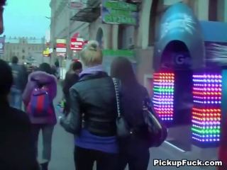 Real public xxx clip with a stunning brunette