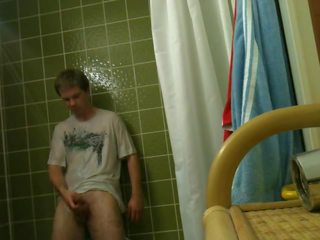 Freshman amatör beating av i dusch
