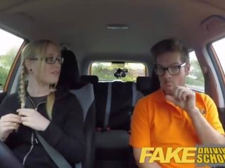 Fake Driving School pigtail cookie with hairy teen pussy creampie immediately shortly after lesson