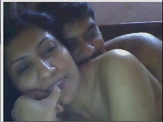 Indian housewife having fun with mademoiselle on cam part two