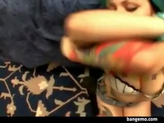 Green haired emo gets fucked